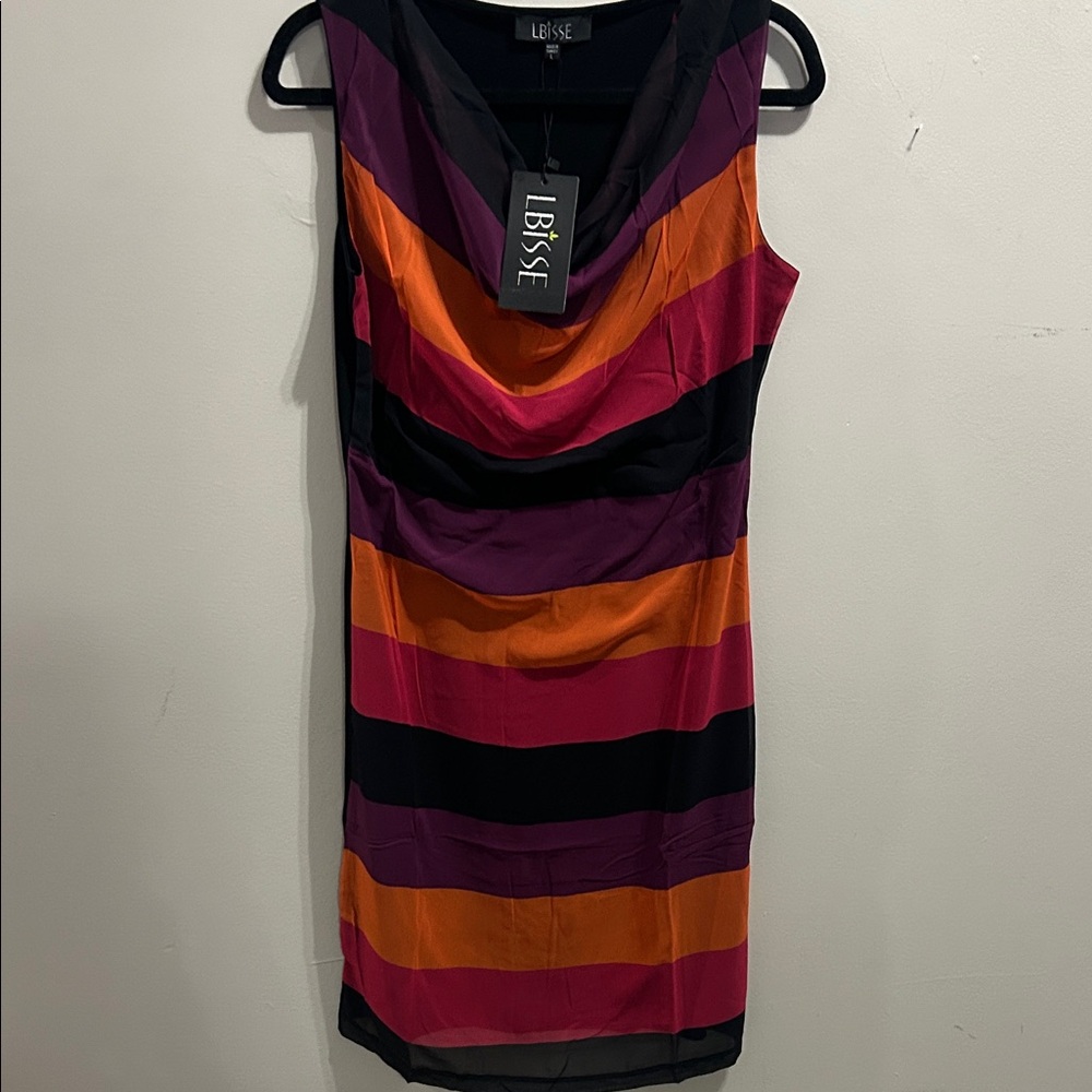 Libysee Colorful Striped Midi Dress